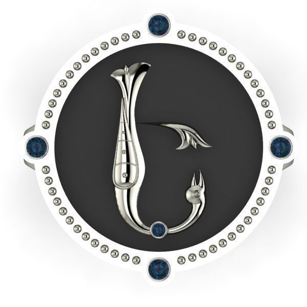 Bird-calligraphy ring E 3D print model_5