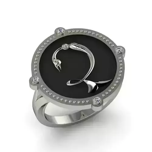 Bird-calligraphy ring Dz 3D print model