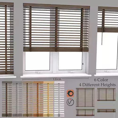 Wood Blinds Venetian version 2 - length 120cm 3D model