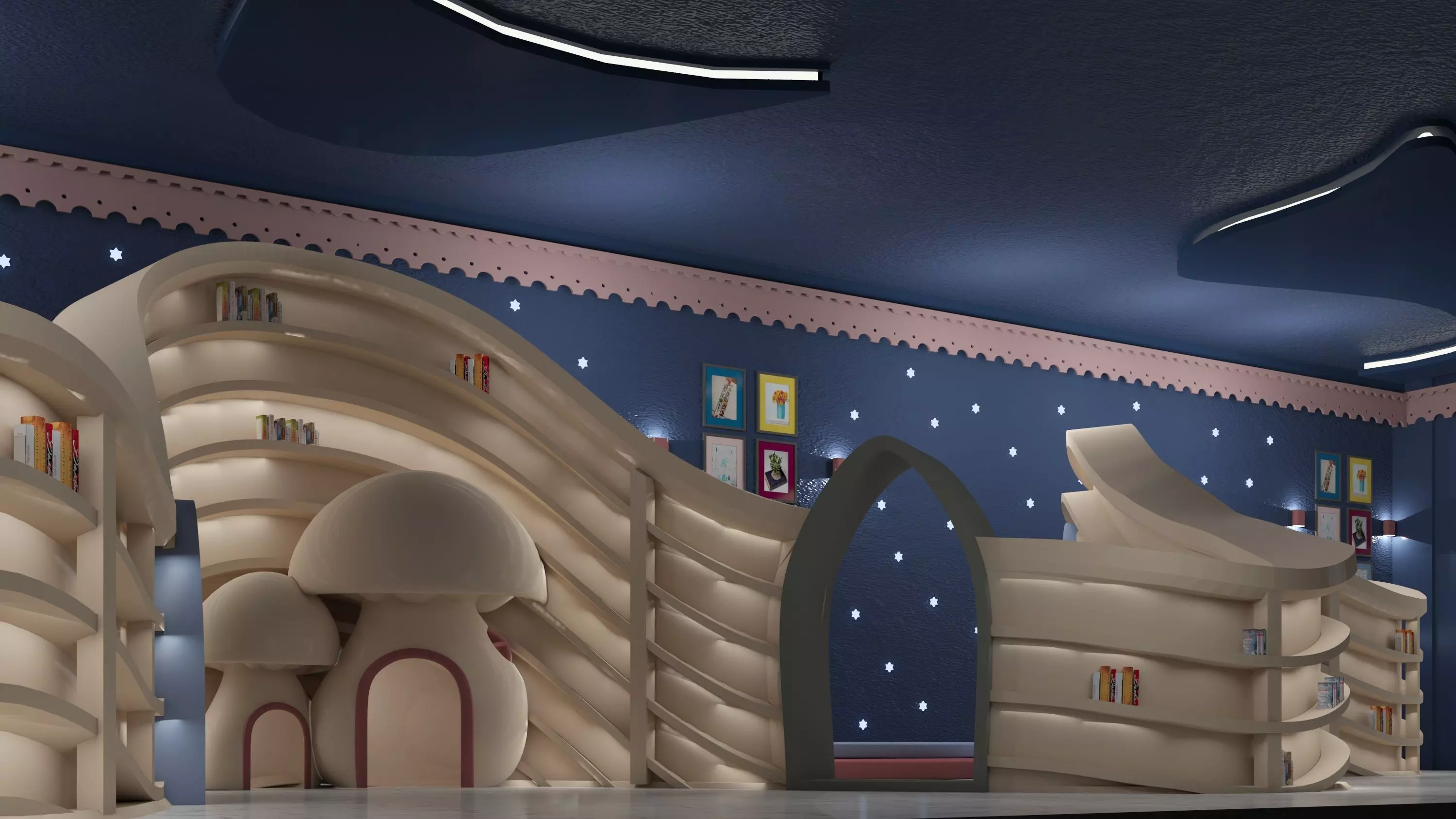 library and mushroom 3D model_0