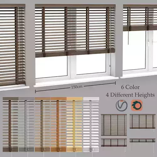 Wood Blinds Venetian version 1 - length 150cm 3D model