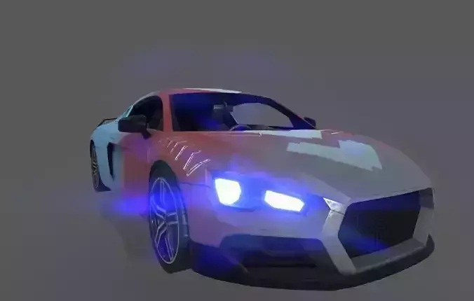 low poly game ready car audi sports