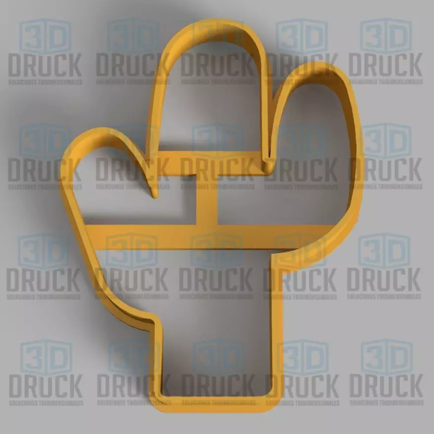Cactus Cookie Cutter 3D print model_0