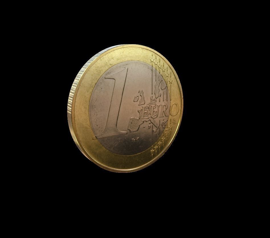 1 Euro Coin - Italy Low-poly 3D model_2