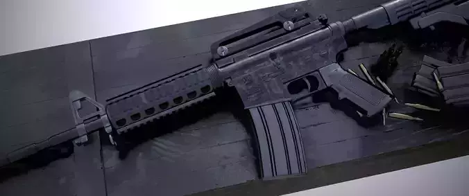 Colt M4 Carbine  Low-poly 3D model