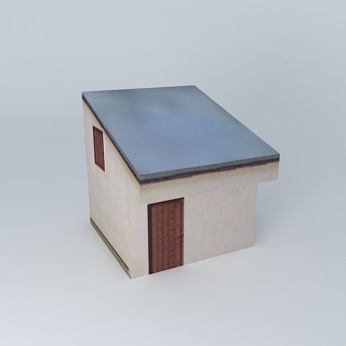 House building with roof Free 3D model_2