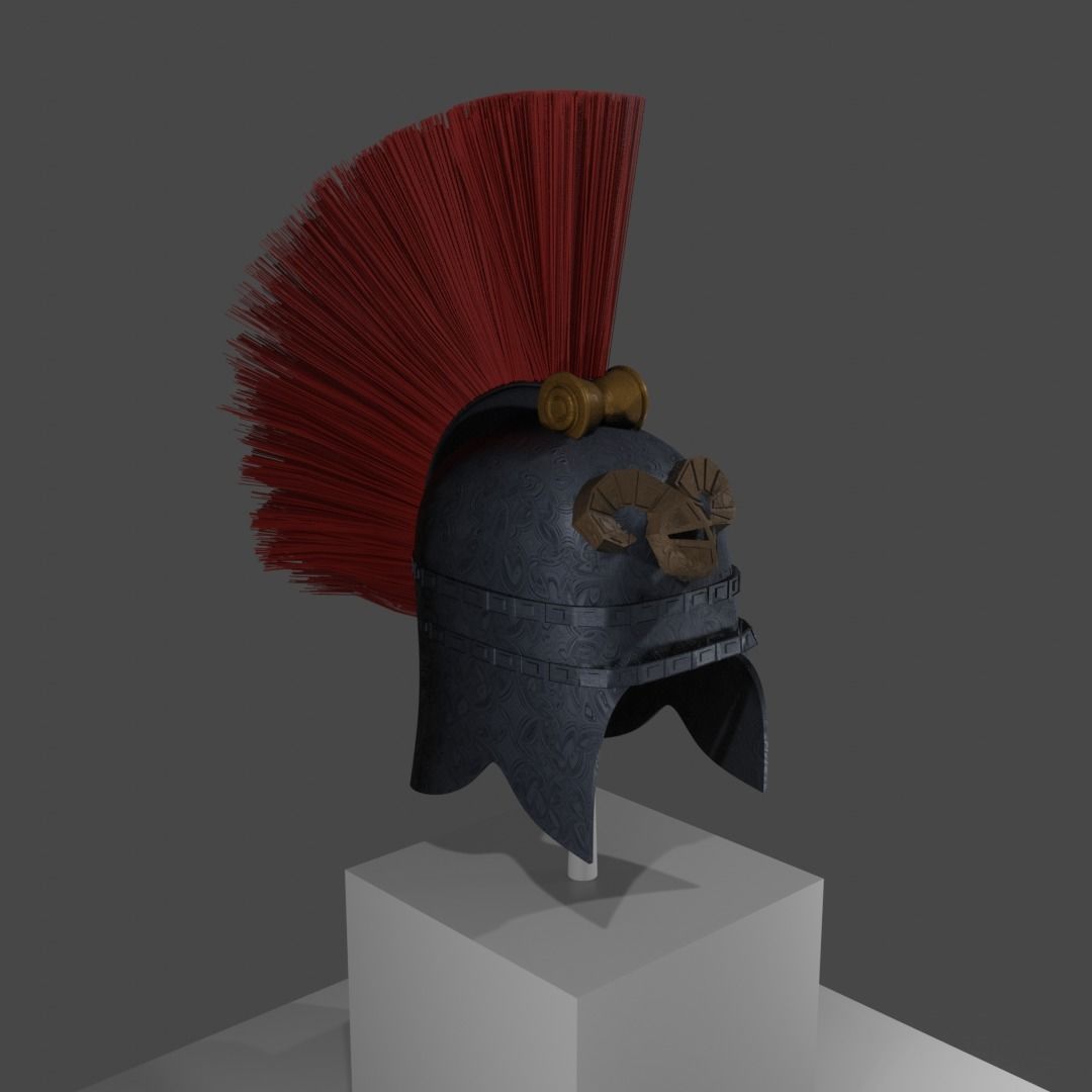 Ancient Warriors Helmet Low-poly 3D model_1