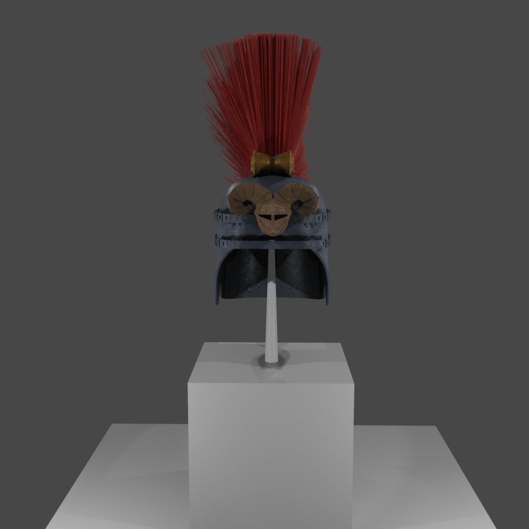 Ancient Warriors Helmet Low-poly 3D model_3