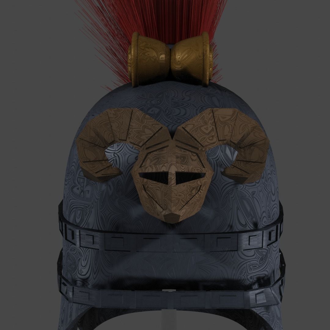 Ancient Warriors Helmet Low-poly 3D model_5
