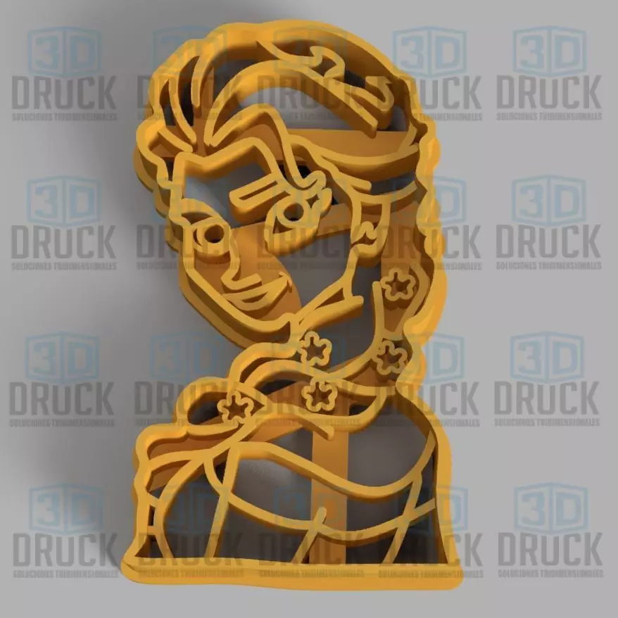 Elsa Frozen Cookie Cutter 3D print model_0