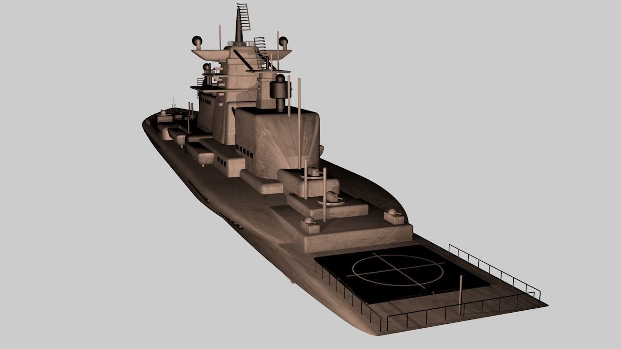  military cruiser 3D model_6