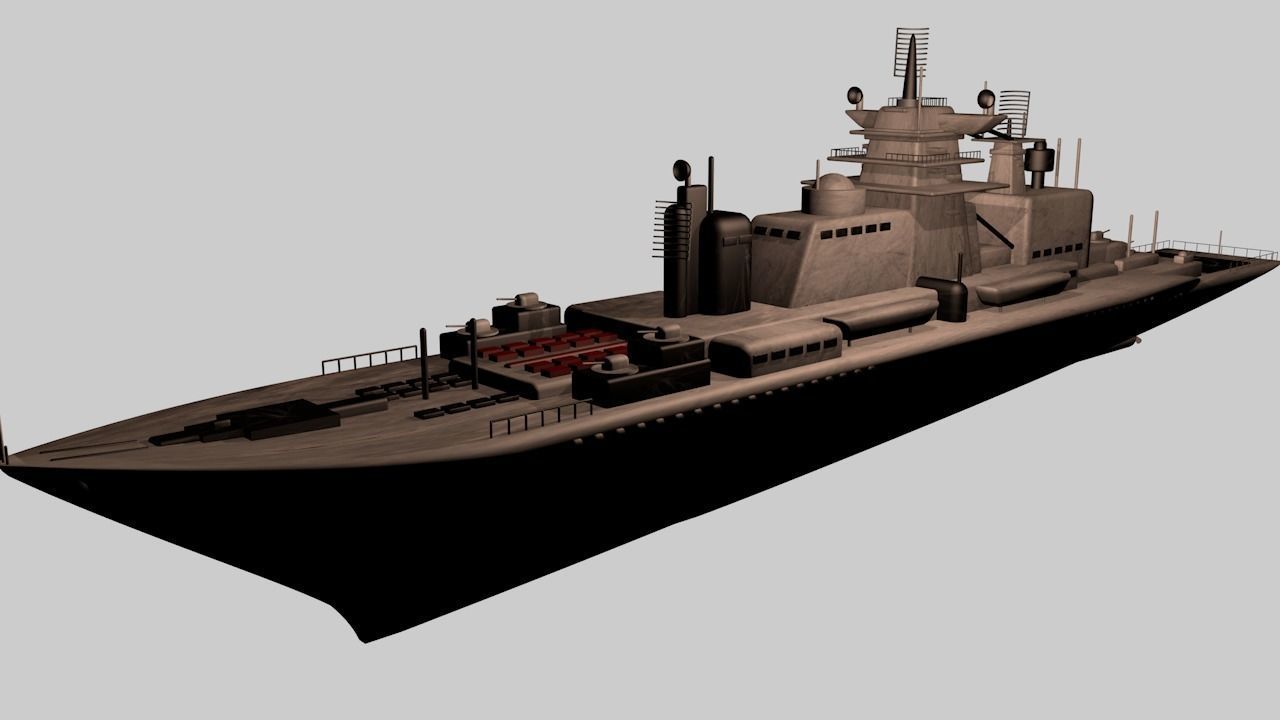  military cruiser 3D model_1