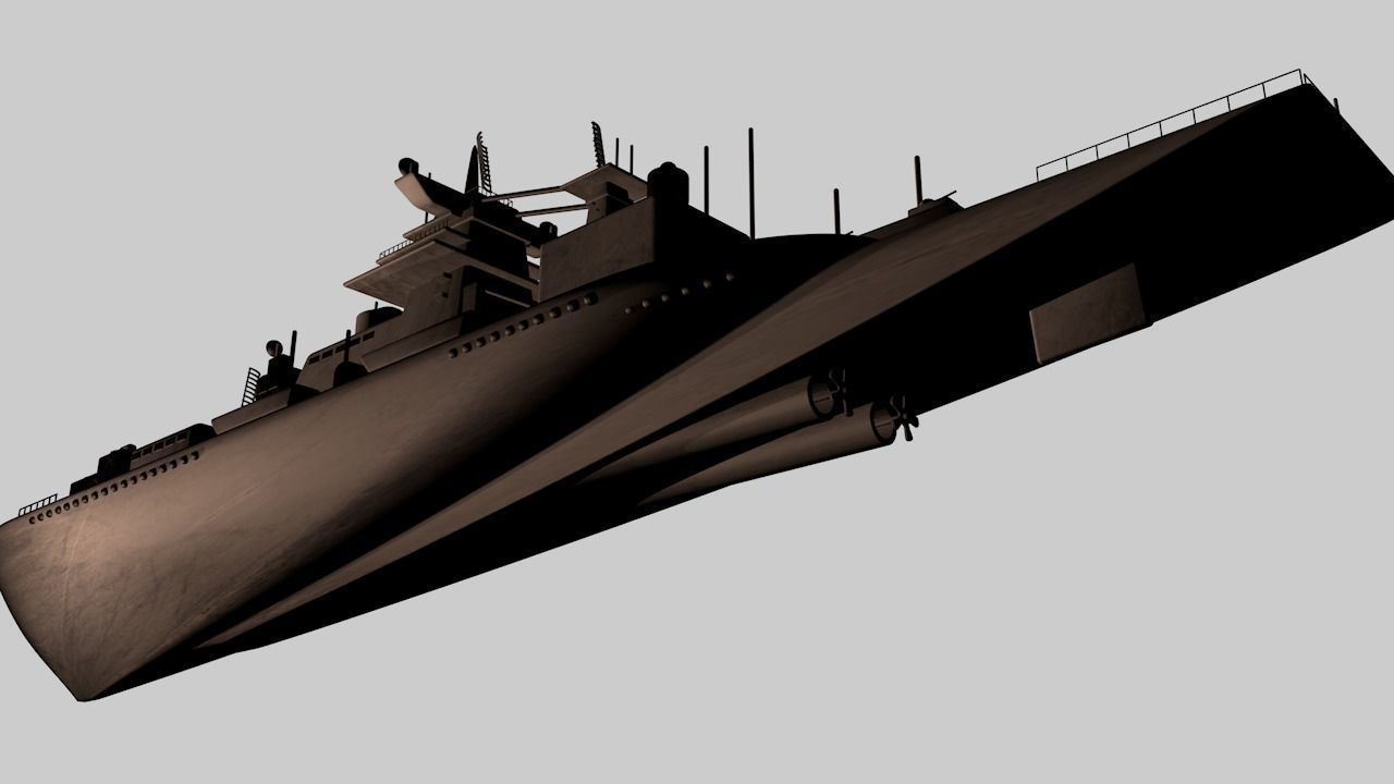  military cruiser 3D model_5