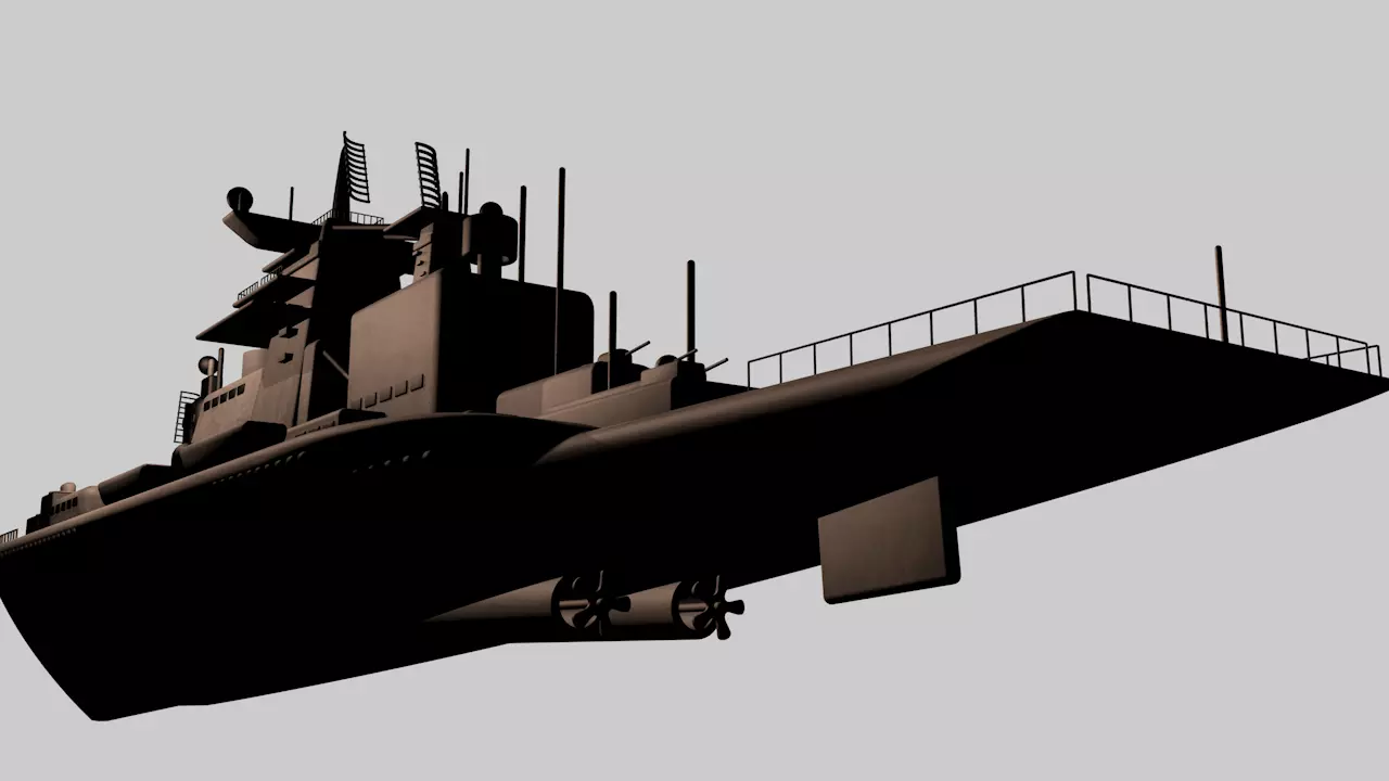  military cruiser 3D model_0