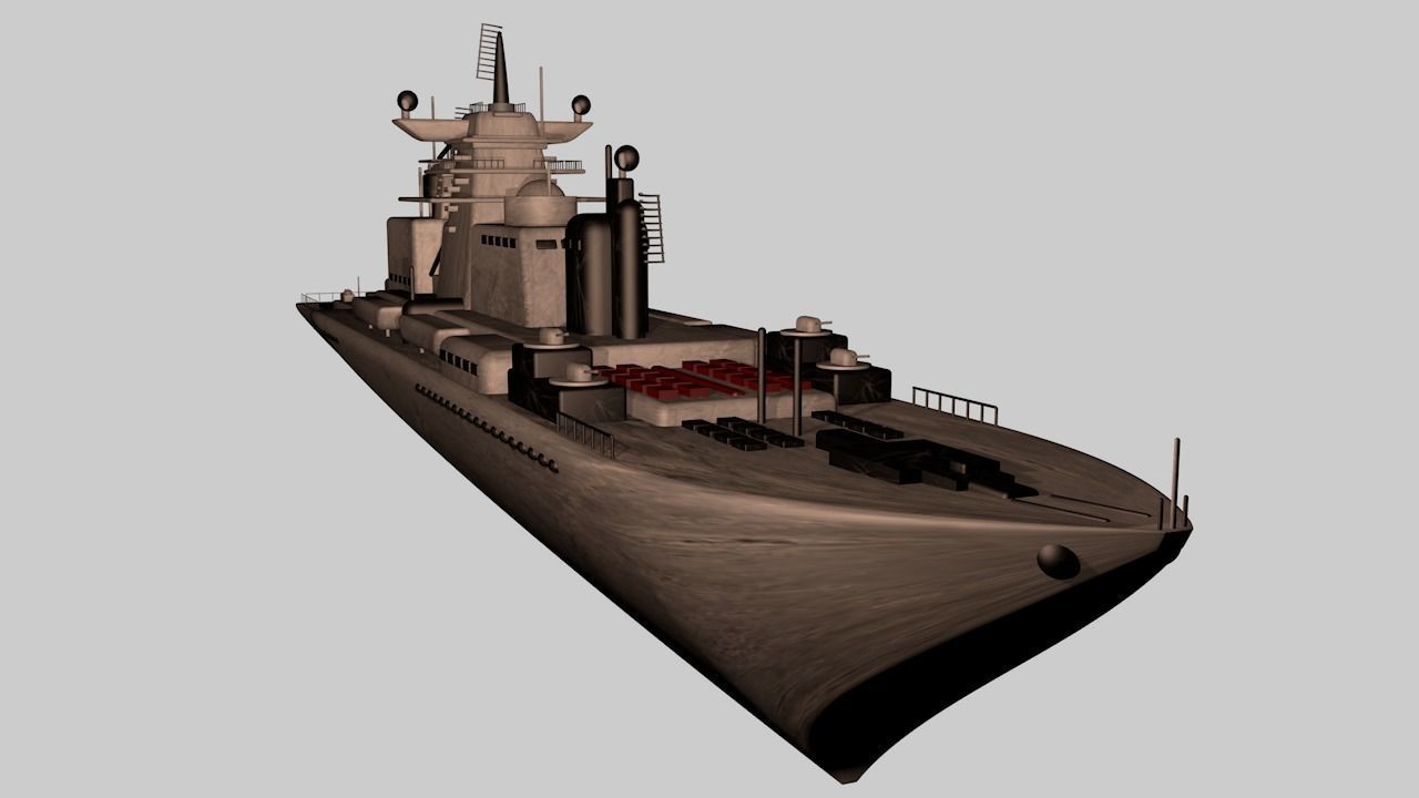  military cruiser 3D model_7