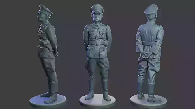 German Officer ww2 attention G5 3D print model