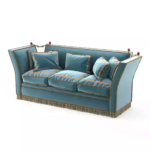 1940s French sofa in blue upholstery