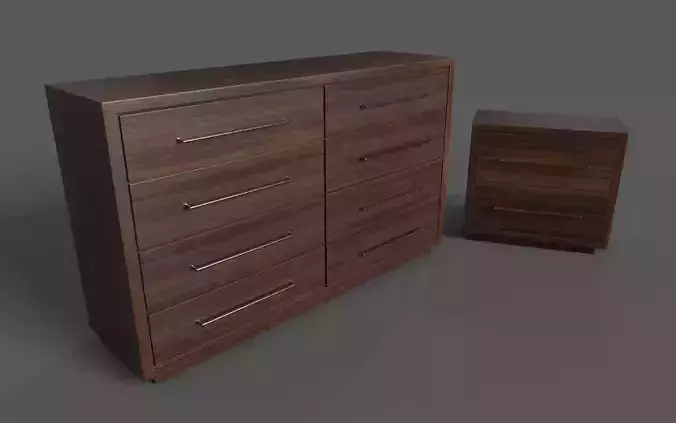 Dresser and Handle Nightstand