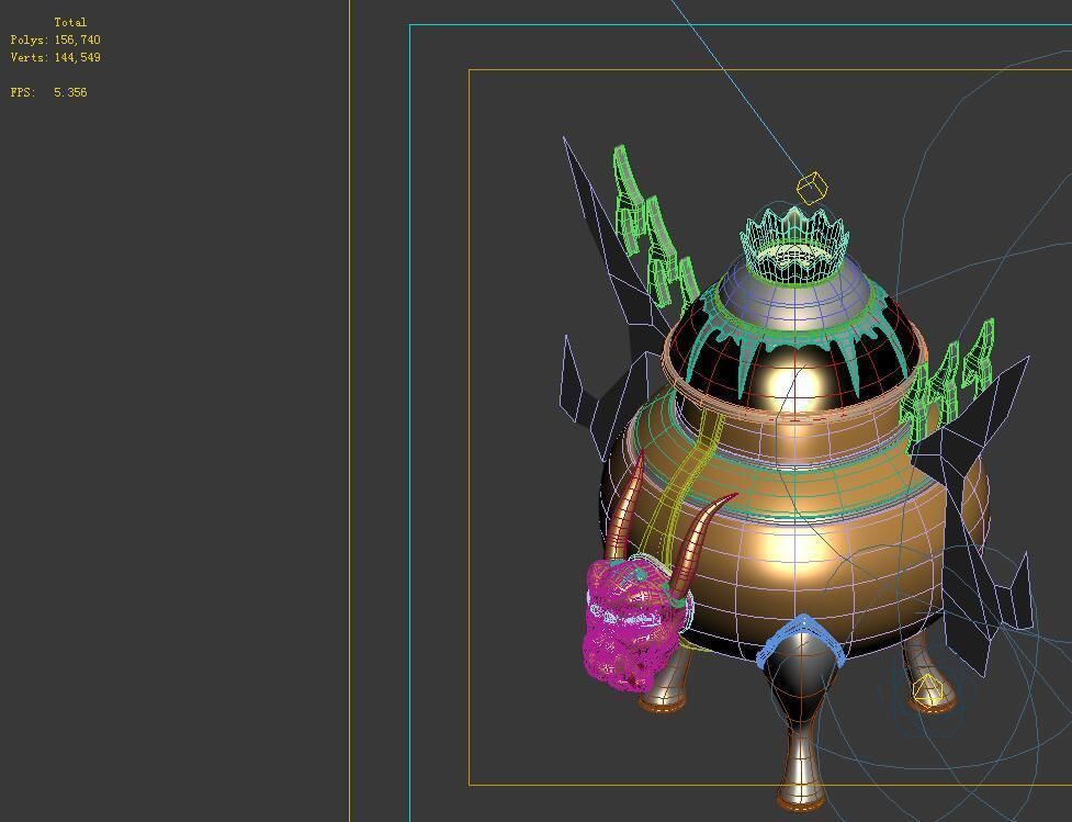 Game Model - Family Objects - Small Censer 02 3D model_3
