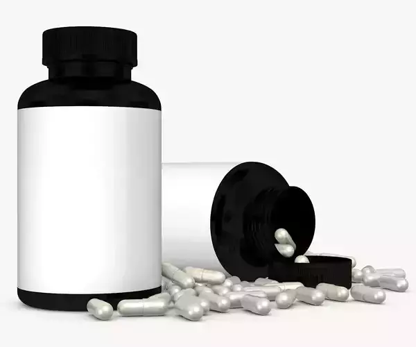 Bottle with Capsules 3D model