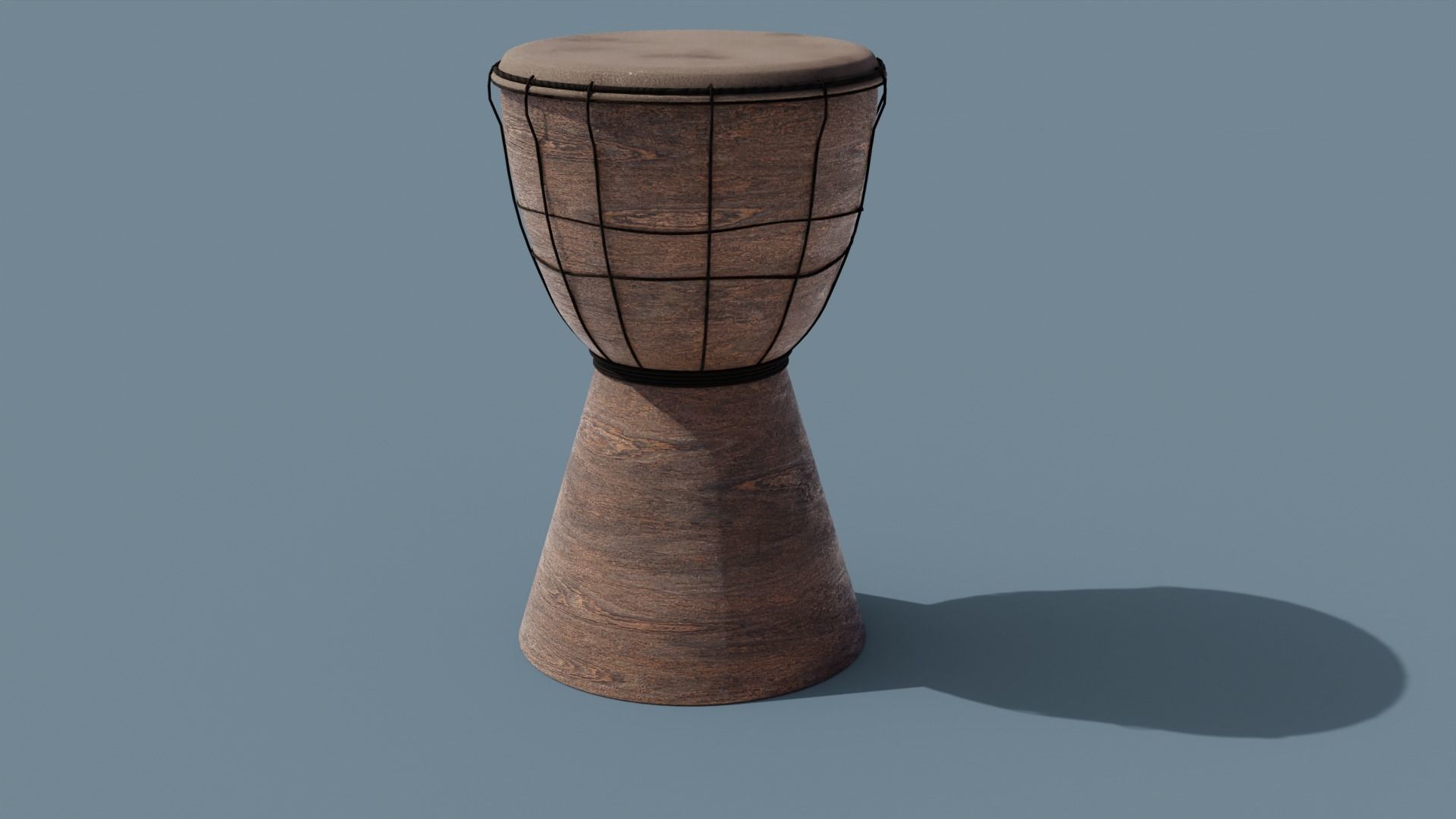 Djembe Free low-poly 3D model_1