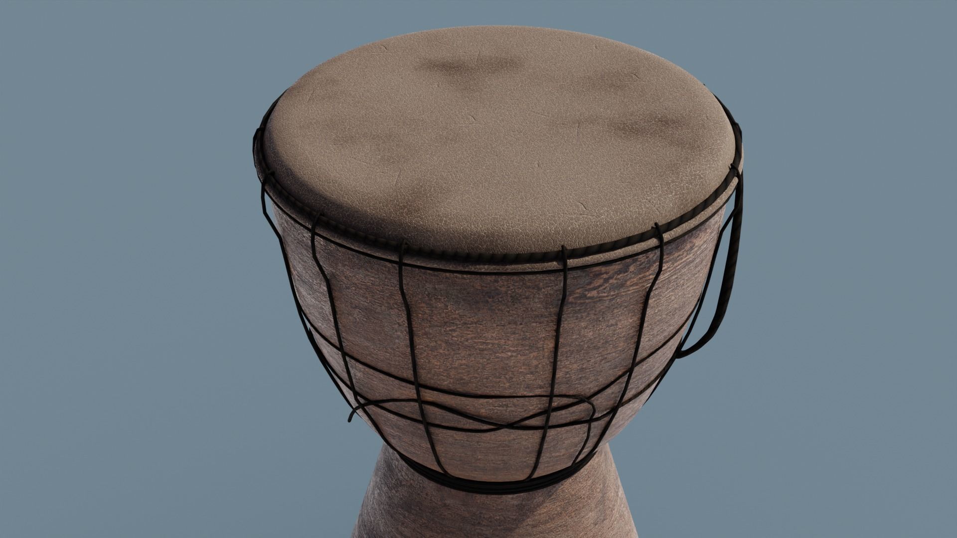 Djembe Free low-poly 3D model_2