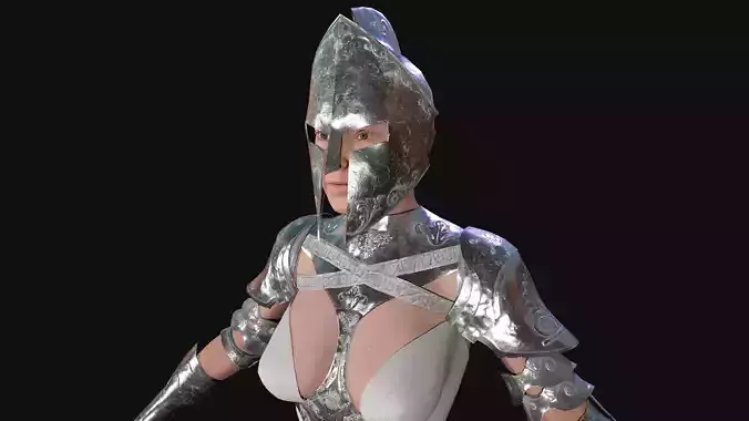 Knight woman in armor