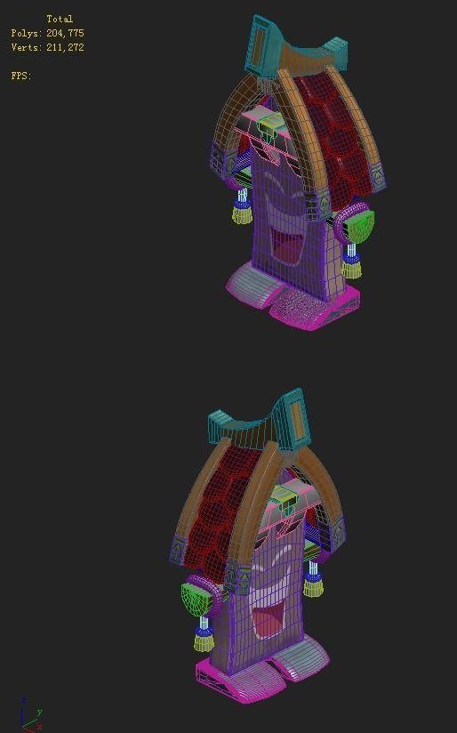 Cartoon version - big mouth card 3D model_5