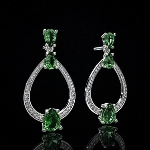 Earrings Clean Drop Triple 3D print model
