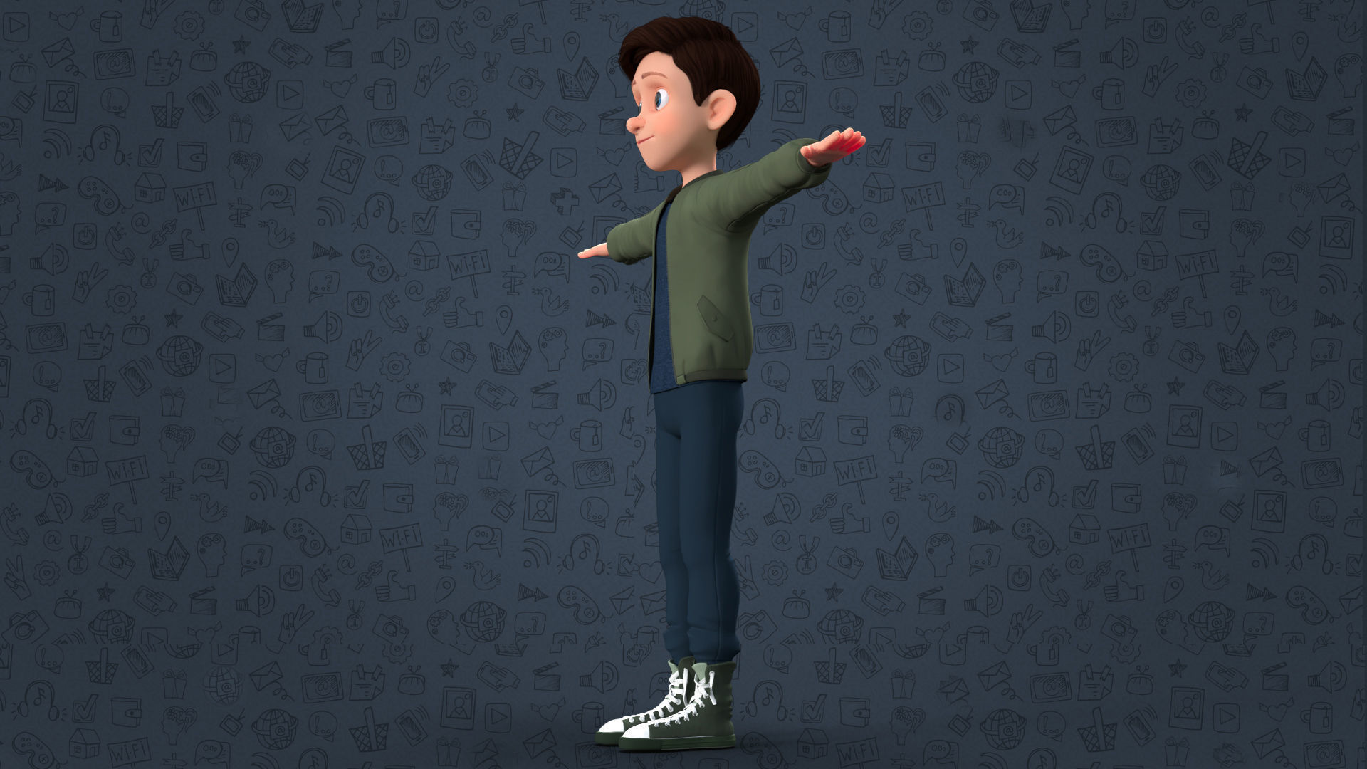 CARTOON TEENAGE BOY - RIGGED Low-poly 3D model_3