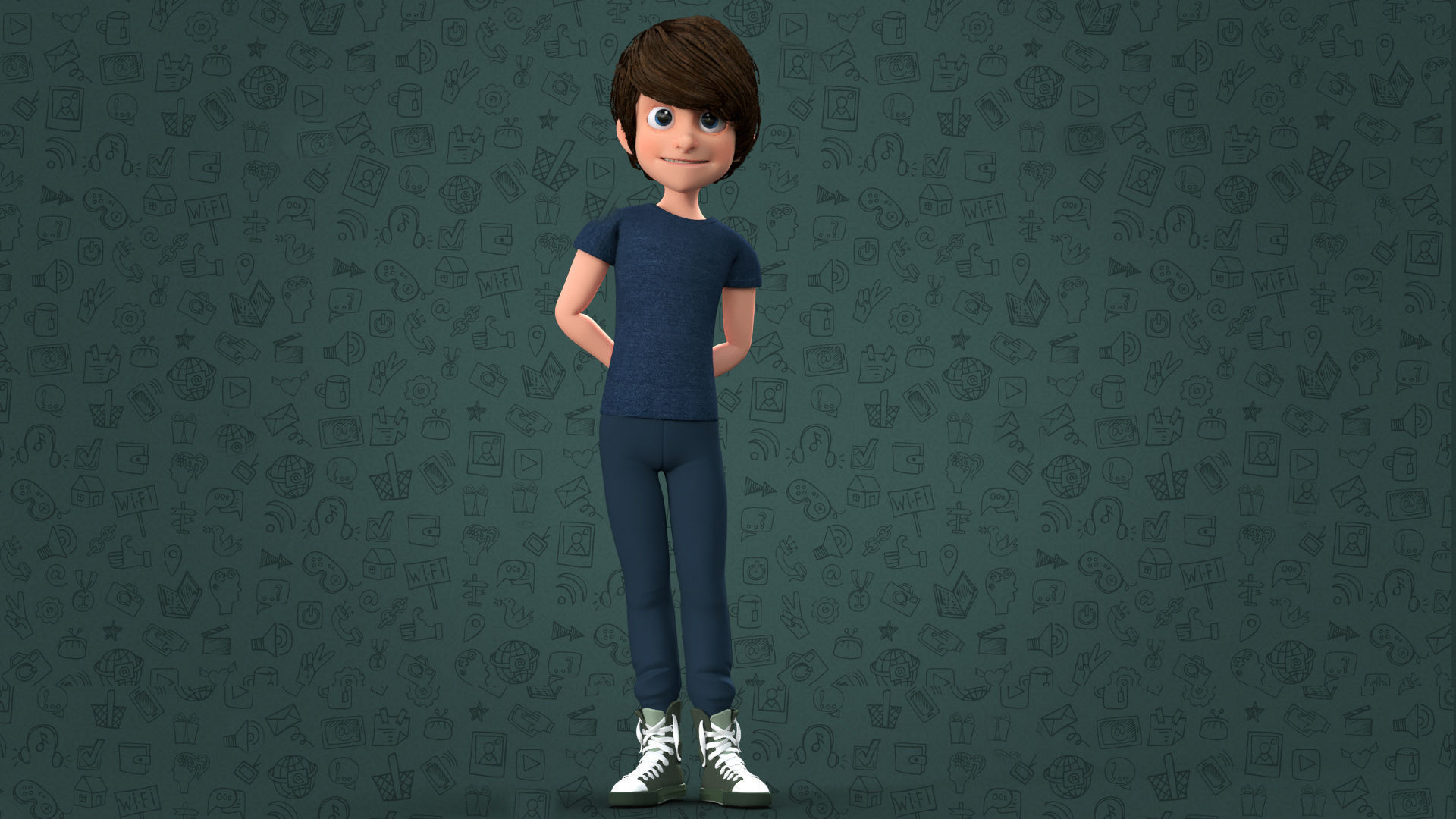 CARTOON TEENAGE BOY - RIGGED Low-poly 3D model_16