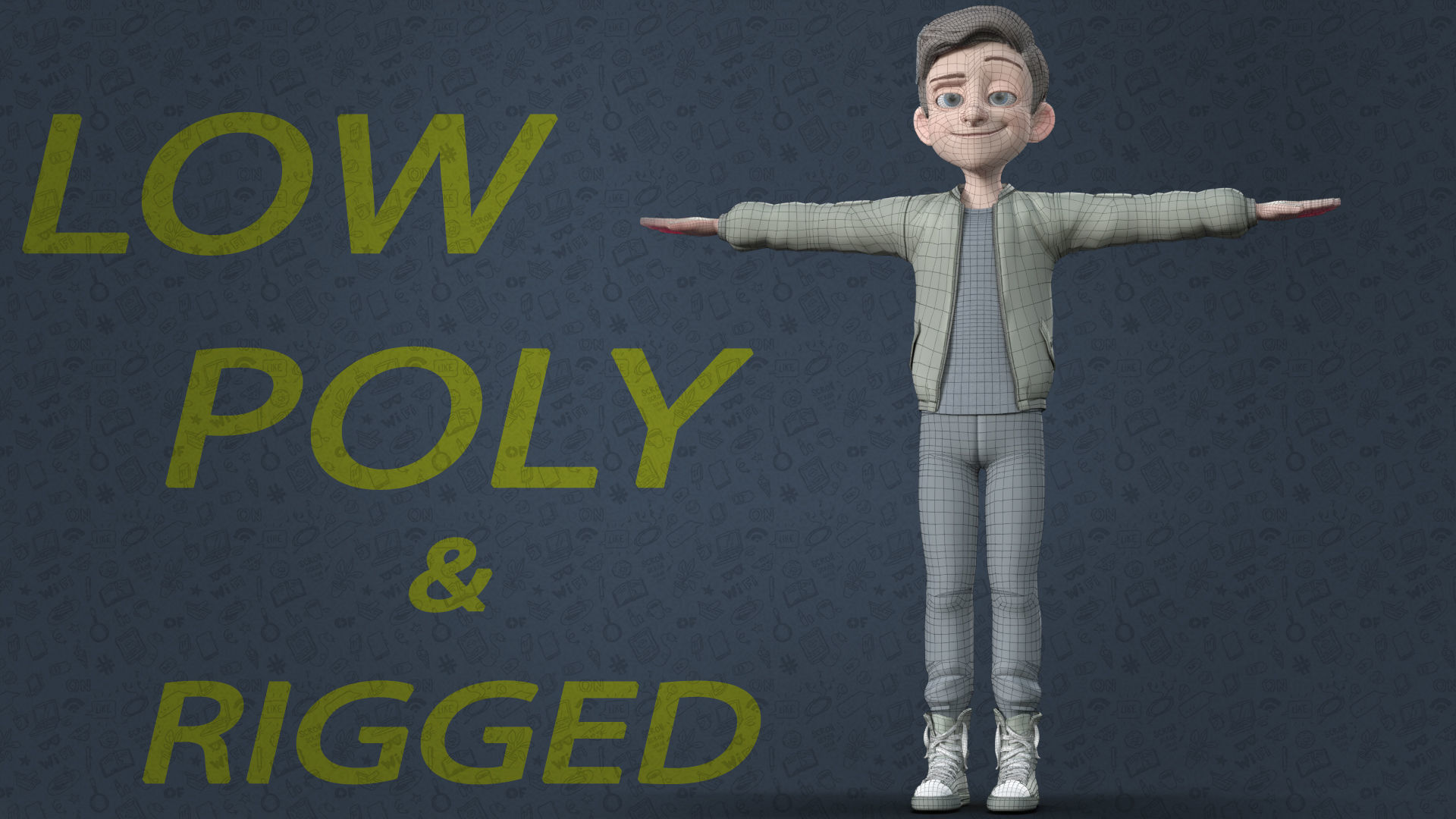 CARTOON TEENAGE BOY - RIGGED Low-poly 3D model_18