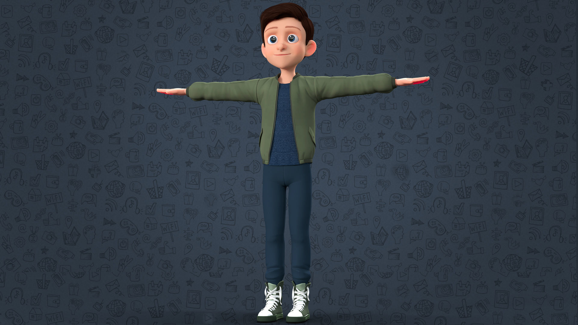 CARTOON TEENAGE BOY - RIGGED Low-poly 3D model_2