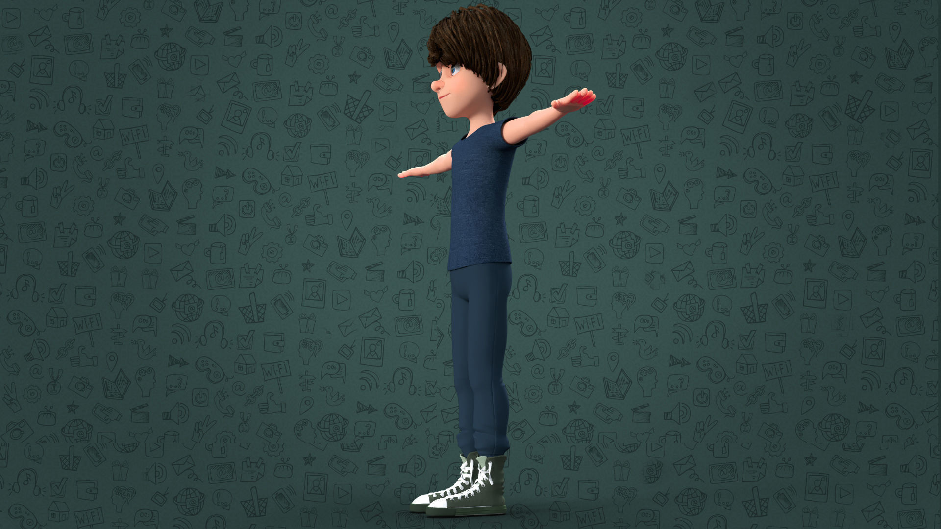 CARTOON TEENAGE BOY - RIGGED Low-poly 3D model_10