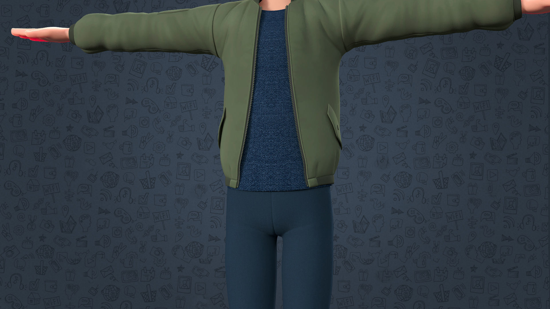 CARTOON TEENAGE BOY - RIGGED Low-poly 3D model_7