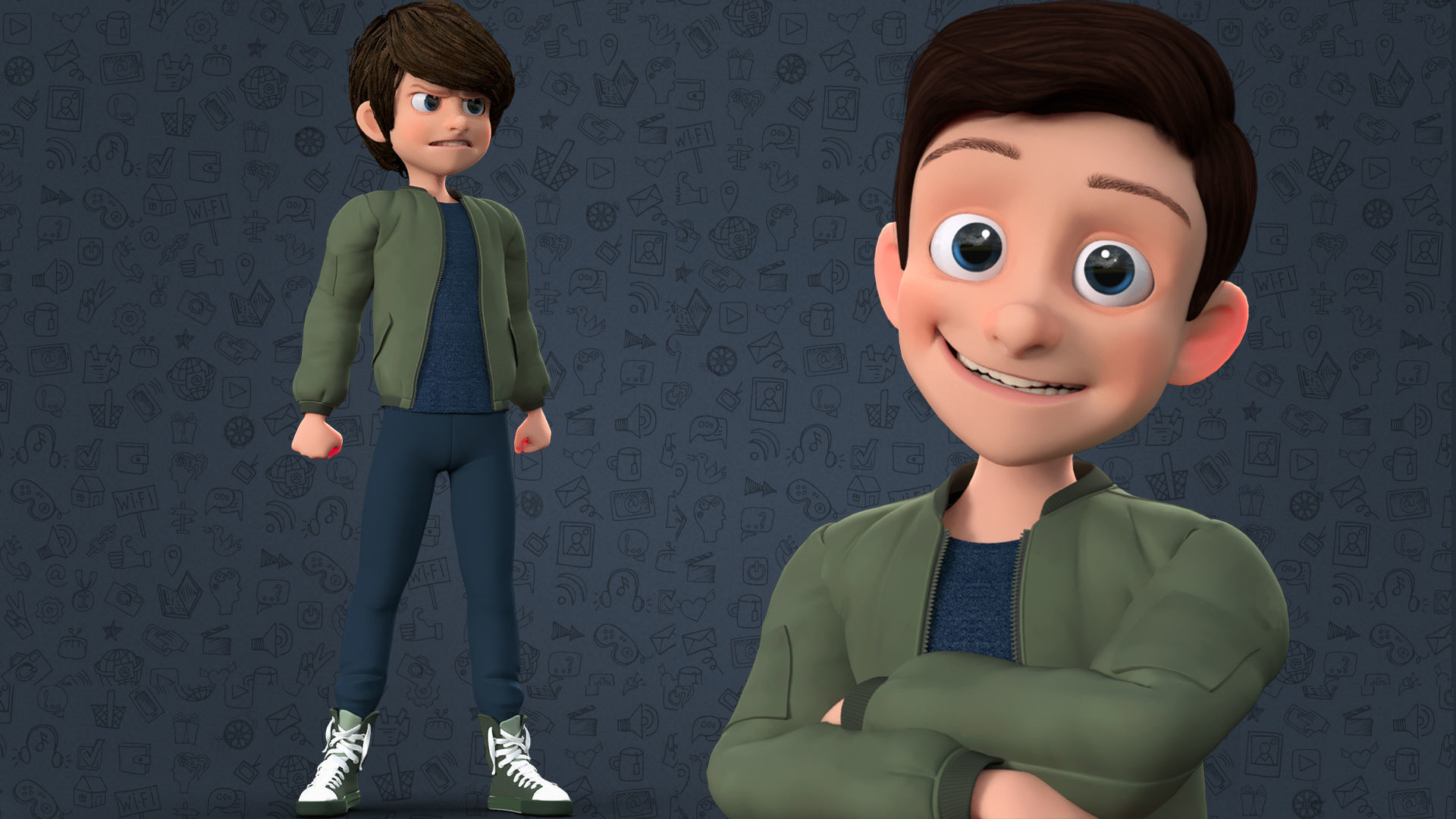 CARTOON TEENAGE BOY - RIGGED Low-poly 3D model_19