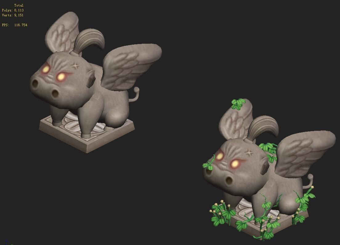 Cartoon version - Fog magic Obediently beast 3D model_4