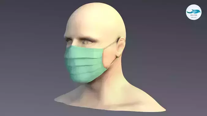 Surgical mask 01 Low-poly 3D model