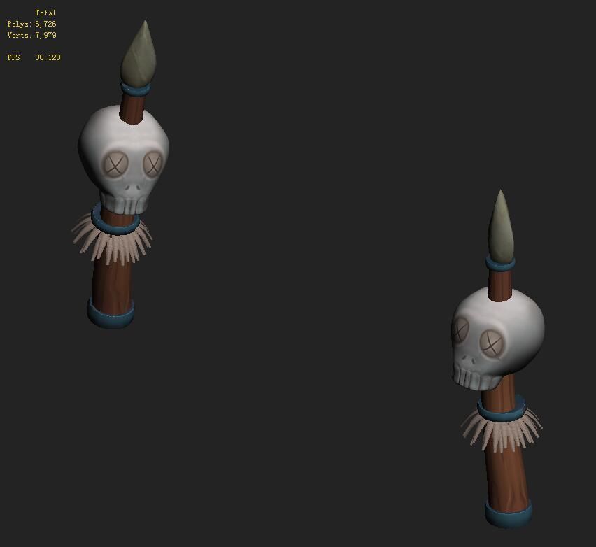 Cartoon version - skeleton stakes 3D model_2