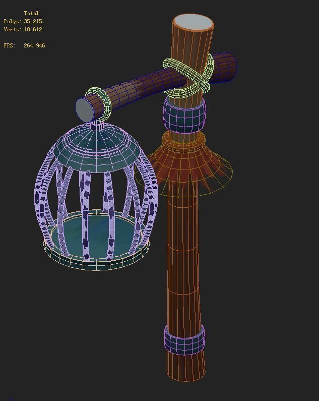 Cartoon version - Cage - execution ground 3D model_3