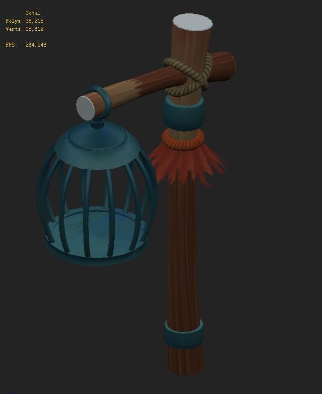 Cartoon version - Cage - execution ground 3D model_2
