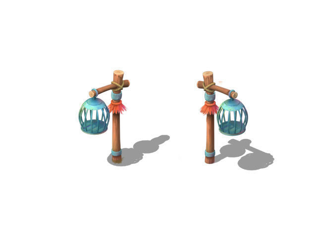 Cartoon version - Cage - execution ground 3D model_1
