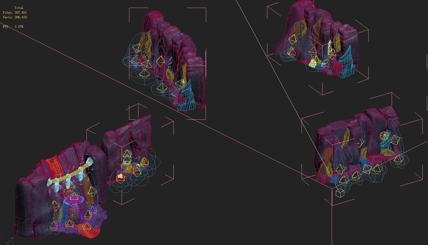 Cartoon hell - hell slander spring cliff 3D model_2