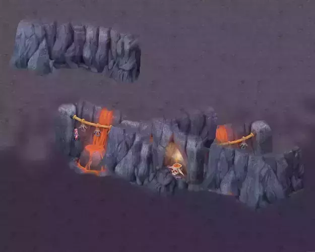 Cartoon hell - hell slander spring cliff