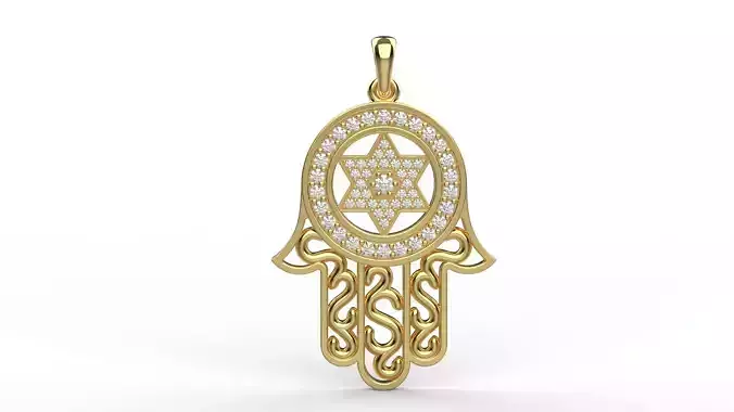 Hamsa with a star of david 