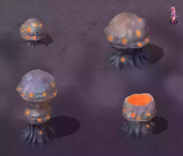 Cartoon hell - honeycomb stone