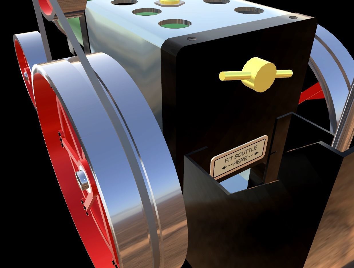 Mamod Steam Tractor Low-poly 3D model_9