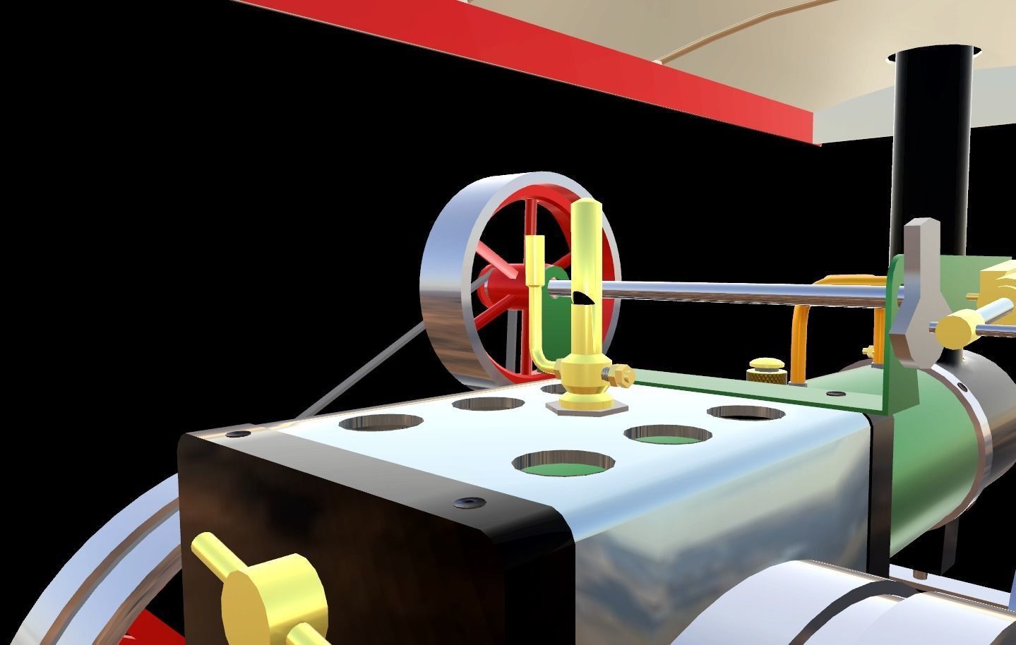 Mamod Steam Tractor Low-poly 3D model_8