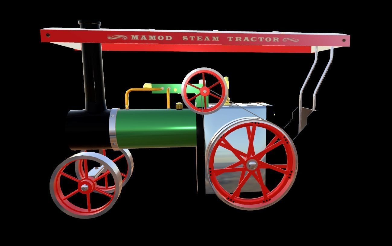 Mamod Steam Tractor Low-poly 3D model_2