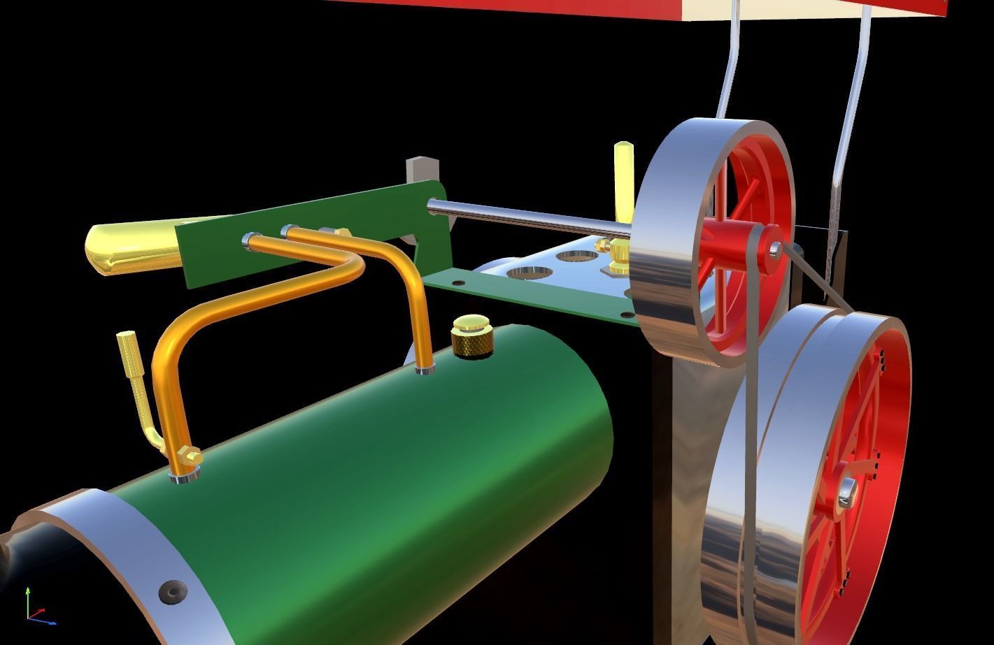 Mamod Steam Tractor Low-poly 3D model_10